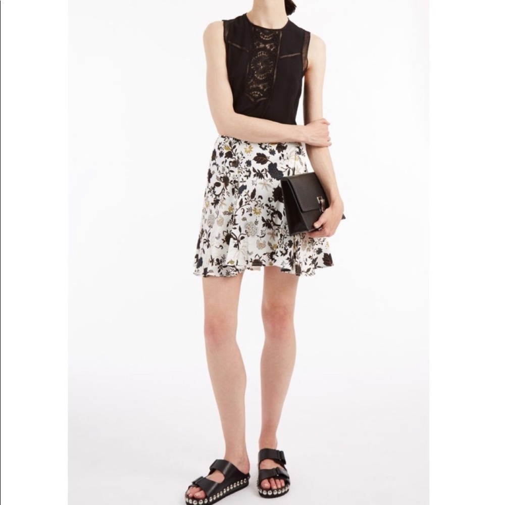 A.L.C Brien Silk floral Belted Mini Skirt Size 2